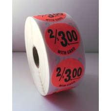 2/$3.00 w/card - 1.5" Red Label Roll